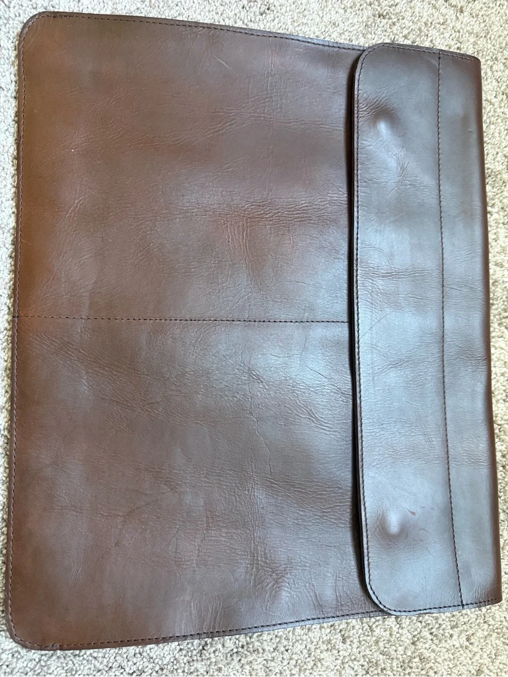 Genuine Leather Brown Portfolio Document Sleeve -